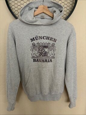 München Bavaria Grey Hooded Sweatshirt vintage